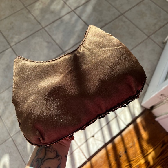 Vintage Brown Beaded Mini Purse - Picture 3 of 4